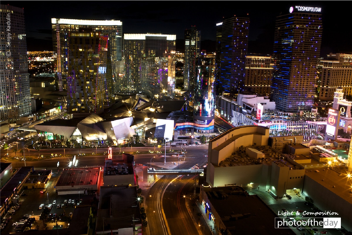 Downtown of Las Vegas at Night, by Sergiy Kadulin