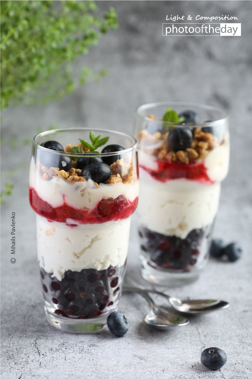 Sweet Granola Dessert with Yogurt and Berries by Mihails Pavlenko