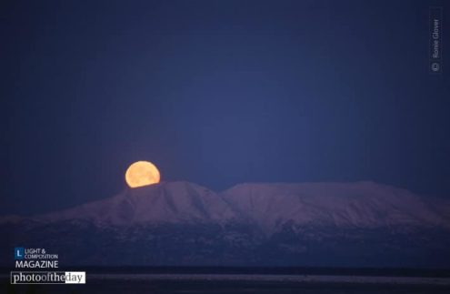 Moonset over Mt Susitna by Ronnie Glover - Landscape Photography, Nature Photography, Award Winning Photography, Photo of the Day, Photography Education