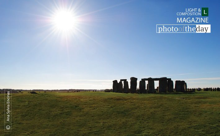 Stonehenge, facing warm sunlight, by Ana Sylvia Encinas - Travel Photography, Award Winning Photography, Stonehenge Photography, Photo of the Day, Ana Sylvia Encinas