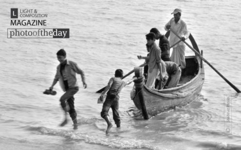 Safe Landing, by Shahnaz Parvin - Photojournalism, Documentary Photography, Black and White Photography, Photo of the Day, Shahnaz Parvin