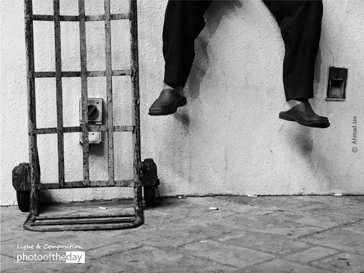 Working Legs, by Ahmad Jaa - Photojournalism, Photography Awards, Black and White Photography, Photo of the Day, Art Photography