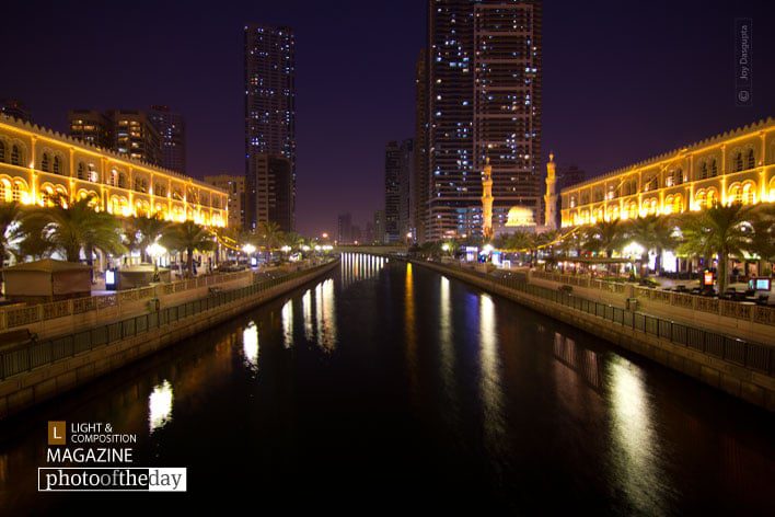Qanat al Qasba Mosque by Joy Dasgupta - Night Photography, Award Winning Photography, Photo of the Day, Mosque Photography, Sharjah Photography