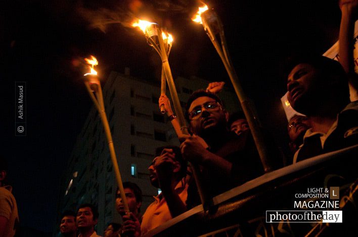 Fiery Protest, by Ashik Masud - Documentary Photography, Photojournalism, Photo of the Day, Protest Photography, Award Winning Photography
