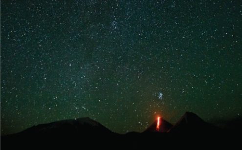 Starry Night and the Erupting Volcano, by Sergiy Kadulin - Night Photography, Volcano Photography, Landscape Photography, Award Winning Photography, Photo of the Day