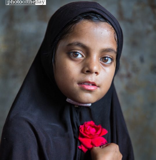 Photo of the Month | 58th Month The Girl with a Red Rose, by Shahnaz Parvin - Photojournalism, Portrait Photography, Documentary Photography, Award Winning Photography, Photography Awards