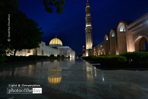 The Grand Mosque, by Sanak Roy Choudhury - Architectural Photography, Photo of the Day, Mosque Photography, Blue Hour Photography, Photography Awards