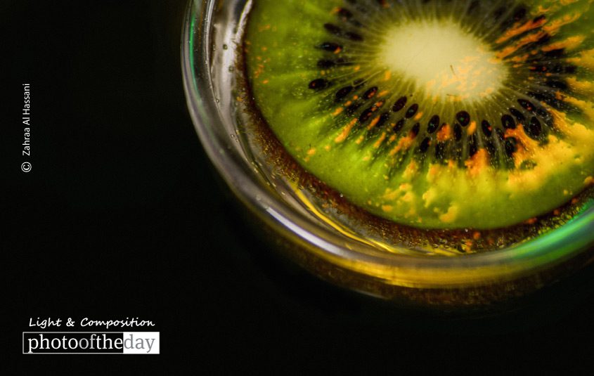 Floating Kiwi, by Zahraa Al Hassani Floating Kiwi, by Zahraa Al Hassani - Close-up Photography, Art Photography, Photo of the Day, Photography Awards, Photojournalism