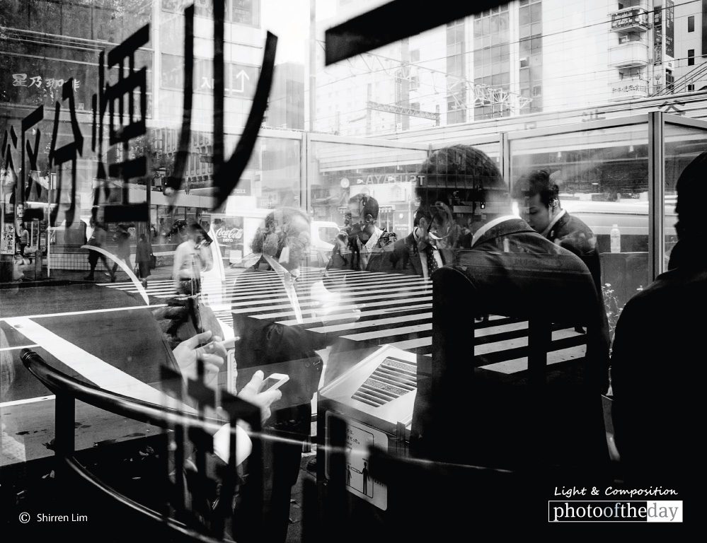 Tokyo Reflections, by Shirren Lim Tokyo Reflections, by Shirren Lim - Black and White Photography, Photo of the Day, Award Winning Photography, Shirren Lim, Photography Education