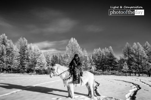 Mongolian Horseman, by Shirren Lim - Photojournalism, Black and White Photography, Portrait Photography, Photography Awards, Online Photography Courses