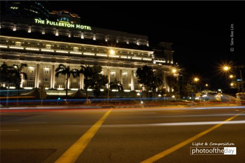 A Front View of Fullerton Building by Siew Bee Lim - Night Photography, Photography Awards, Photo of the Day, Art Photography, Online Photography Courses