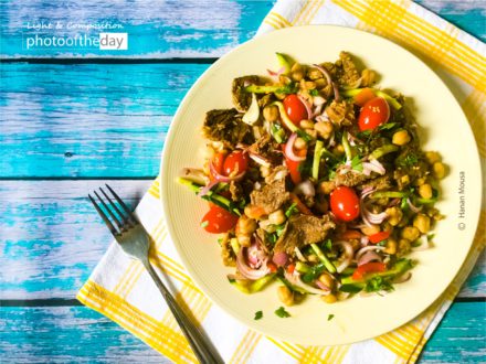 A Delicious Chickpeas Salad by Hanan AboRegela - Food Photography, Photo of the Day, Photography Awards, Online Photography Courses,  Art Photography