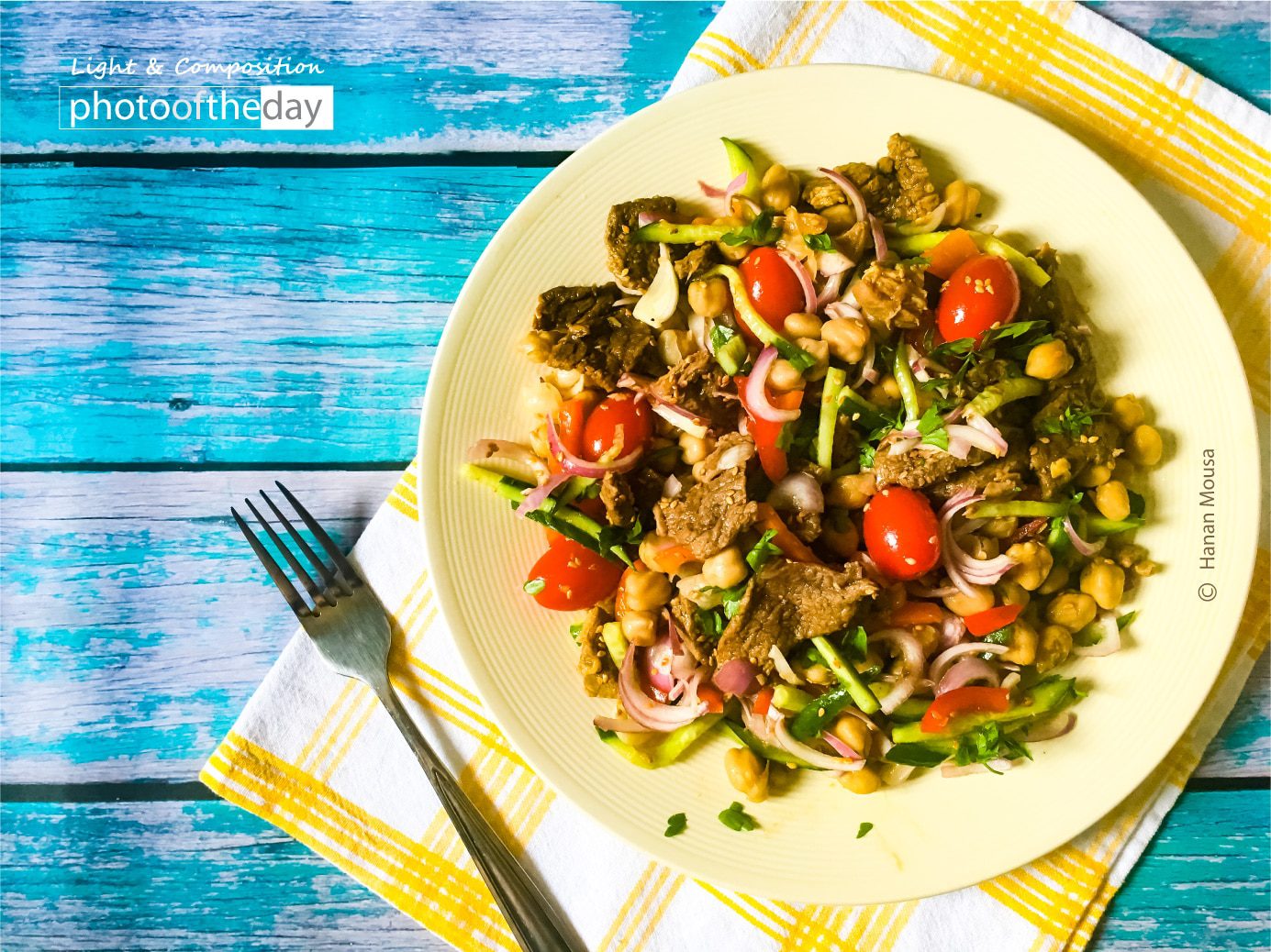 A Delicious Chickpeas Salad by Hanan AboRegela - Food Photography, Photo of the Day, Photography Awards, Online Photography Courses,  Art Photography