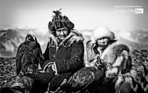 Eagle Hunters by Shirren Lim - Photojournalism, Portrait Photography, Eagle Hunters, Photography Awards, Photo of the Day