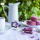 Violet Macarons and a Coffee Cup by Barbara Martello - Food Photography, Photo of the Day, Photography Awards, Art Photography,  Barbara Martello