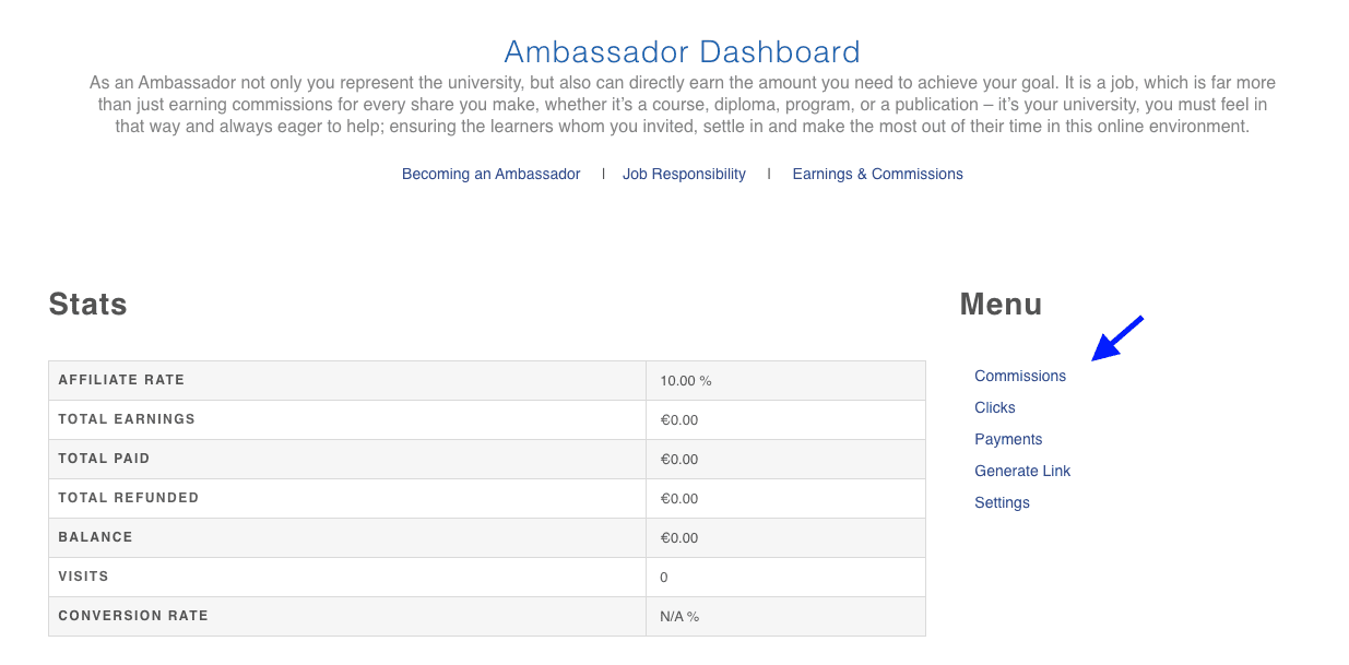 Ambassador ambassador dashboard