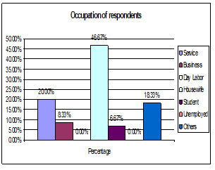 Sexual and Reproductive Health condition of the client of FPAB in Bangladesh Figure A 5 Occupation of respondents
