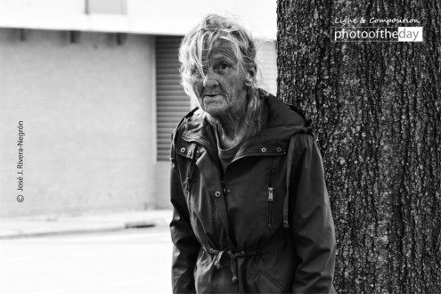 An Ederly Homeless Woman by Jose Juniel Rivera-Negron - Photojournalism, Street Photography, Documentary Photography, Photo of the Day, Art Photography