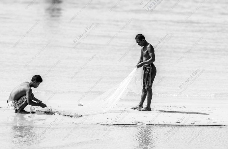 Two Fishermen on the Shoreline - Fine Art Photography Print, Limited Edition Photography, Luxury Photography Art, Black and White Photography, Documentary Photography