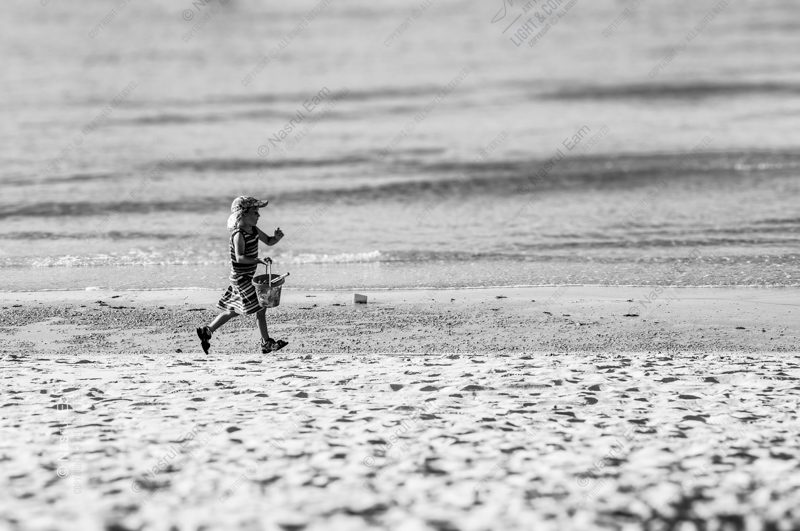 A Child's Run Along the Shoreline A Child's Run Along the Shoreline - Fine Art Photography Print, Limited Edition Photography, Giclée Print, Black and White Photography, Art Photography for Sale