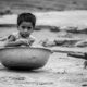 Child in a Metal Basin on the Sand - Fine Art Photography Print, Limited Edition Print, Monochrome Photography, Child Portrait,  Giclée Print