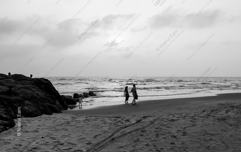 Figures Along the Water's Edge - Fine Art Photography Prints, Limited Edition Photography, Luxury Photography Art, Monochromatic Photography,  Contemporary Art Photography