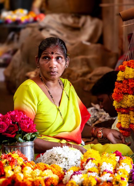 A Woman Amidst the Marigolds - Fine Art Photography Prints, Limited Edition Photography, Giclée Print,  Art Photography Investment,  Contemporary Art Photography
