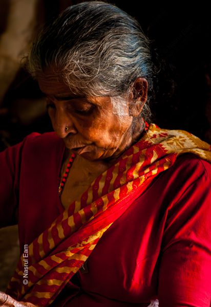 An Elder's Introspection in Red and Gold - Fine Art Photography Prints, Limited Edition Photography, Museum-Quality Photography, Art Photography Prints,  Luxury Photography Art