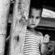 Child Behind the Bamboo Posts - Fine Art Photography Print, Limited Edition Photography, Black and White Photography,  Museum-Quality Print, Art Photography for Collectors