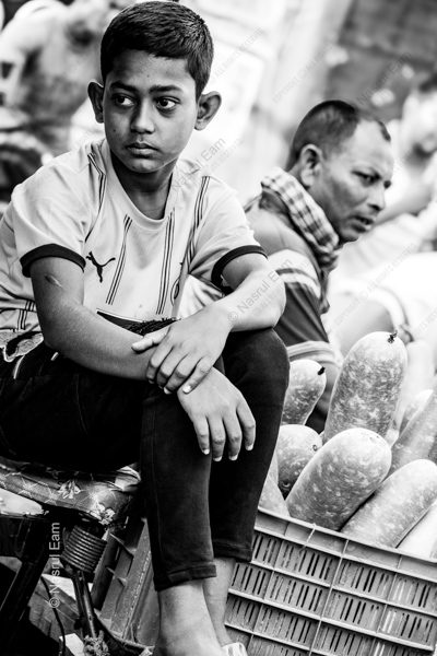 Boy Beside the Gourd Crate Boy Beside the Gourd Crate - Fine Art Photography Print, Limited Edition Photography, Monochrome Photography, Giclée Print, Art Photography Investment