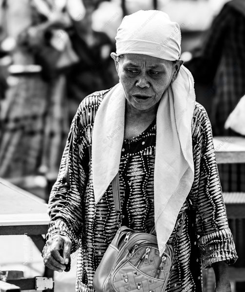 Elderly Woman in a Patterned Tunic Elderly Woman in a Patterned Tunic