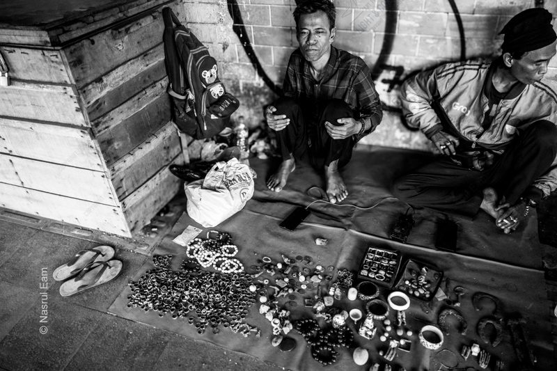 The Pavement Jeweler and His Wares The Pavement Jeweler and His Wares - Fine Art Photography Print, Limited Edition Photography, Documentary Photography, Black and White Photography, High-End Photography Art