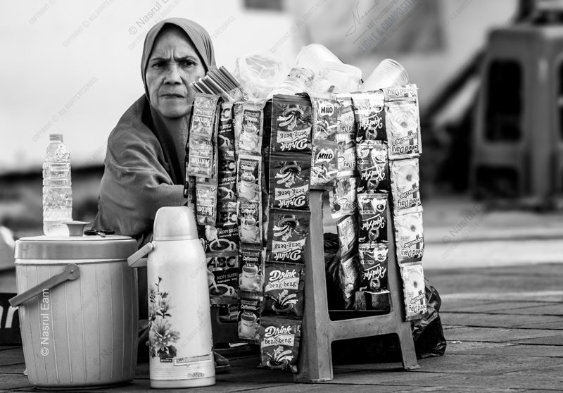 A Woman at Her Street Stall - Fine Art Photography Print, Limited Edition Photography, Black and White Photography, Documentary Photography, Art Photography for Sale