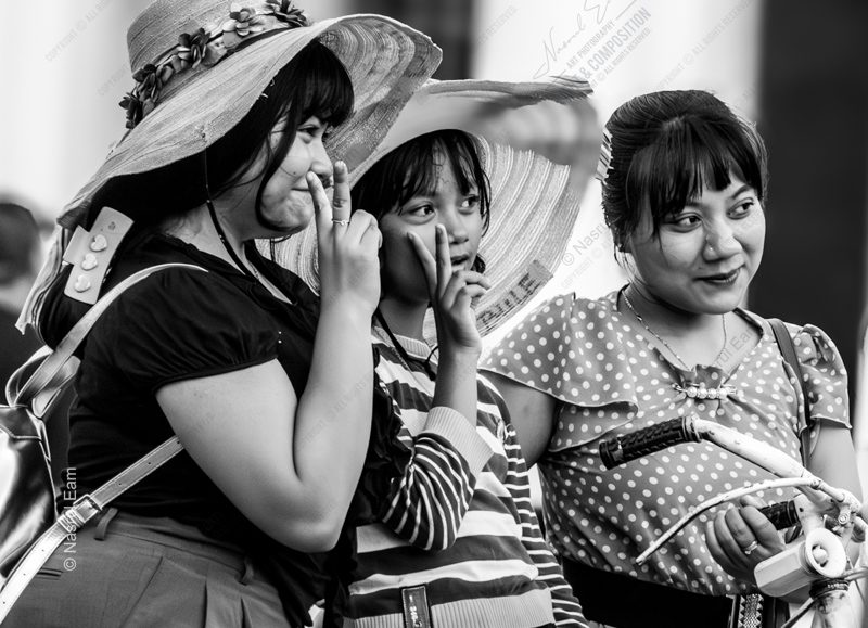 Three Women in Sun Hats Three Women in Sun Hats - Fine Art Photography Prints, Limited Edition Photography, Street Photography, Black and White Photography, Museum-Quality Prints