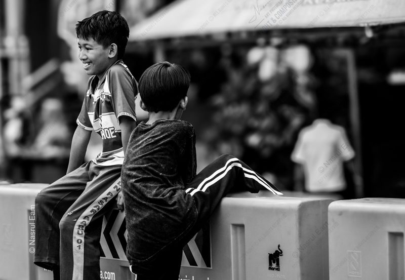 Two Boys on a Street-Side Barricade Two Boys on a Street-Side Barricade - Fine Art Photography Prints, Limited Edition Photography, Giclée Print, Art Photography Collectors, Museum-Quality Photography