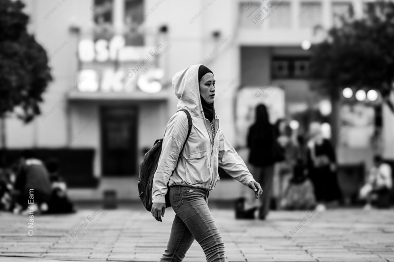 A Walker in the City Square - Fine Art Photography Print, Limited Edition Photography, Black and White Photography, Contemporary Art Photography, Luxury Art Photography