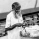 An Elderly Vendor Preparing His Goods - Fine Art Photography Print, Limited Edition Print, Black and White Photography, Documentary Photography,  Art Photography