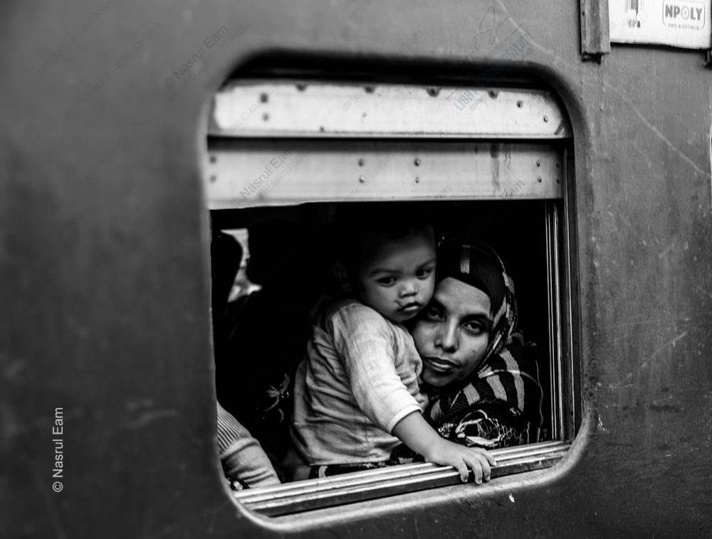 Mother and Child: A Glimpse Through the Train Window