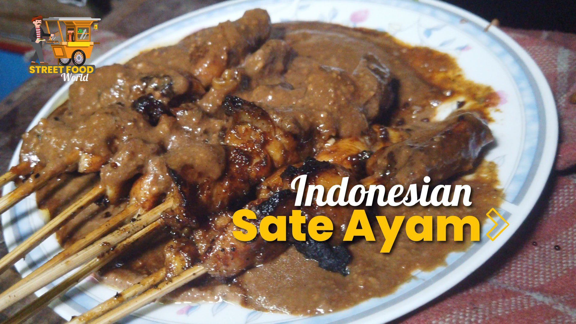 Sate Ayam Sate Ayam - Sate Ayam, Indonesian Street Food, Grilled Chicken, Peanut Sauce, Indonesian Cuisine