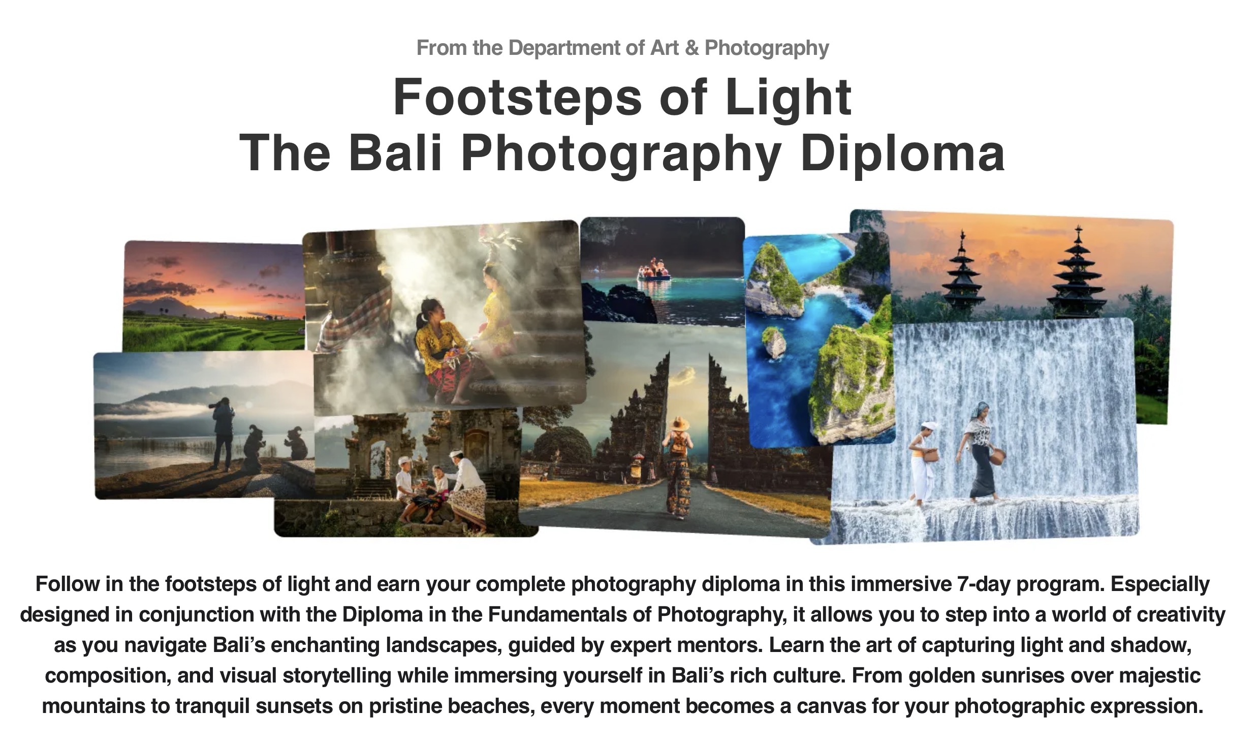 Footsteps of Light The Bali Photography Diploma