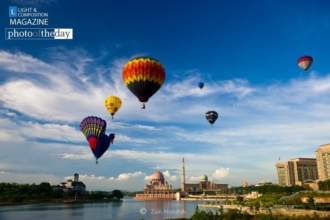 Hot Air Balloons Flying over Putrajaya by Zain Abdullah