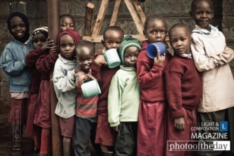 Row of Children Waiting for Porridge, by Masja Stolk