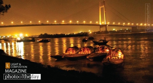 The Golden Bridge at Kolkata, by Achintya Guchhait - Night Photography, Award Winning Photography, Kolkata Photography, Photo of the Day, Achintya Guchhait