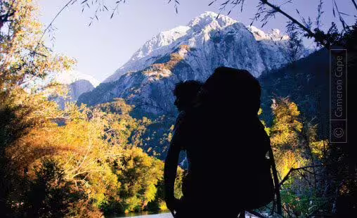 Cochamó Hiker Silhouette by Cameron Cope