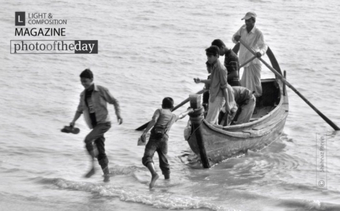 Safe Landing, by Shahnaz Parvin - Photojournalism, Documentary Photography, Black and White Photography, Photo of the Day, Shahnaz Parvin