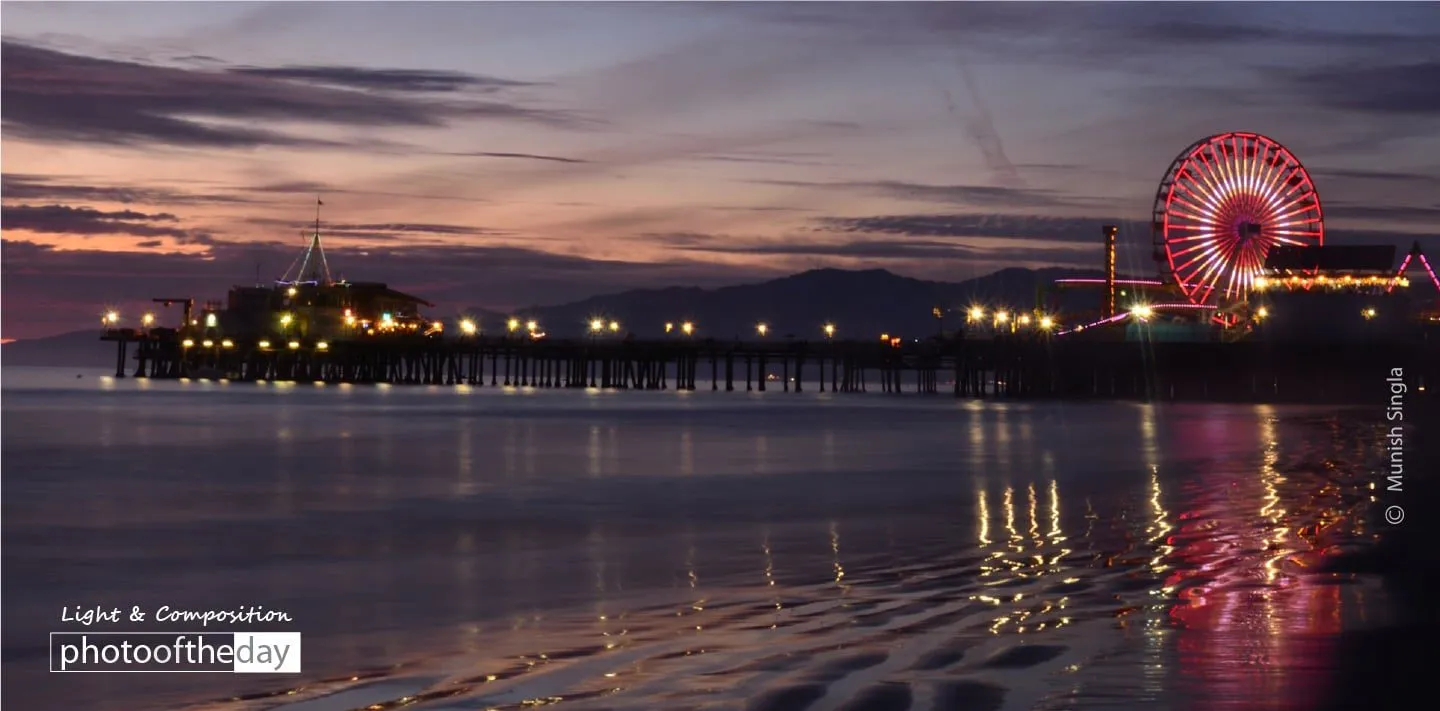 Santa Monica Pier at Night, by Munish Singla - Night Photography, Photography Awards, Photo of the Day,  Award Winning Photography, Photography Education