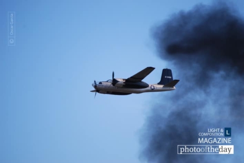 Smoky Aircraft, by Oscar Garcia - Motion Photography, Aviation Photography, Award Winning Photography, Photo of the Day, Light & Composition University