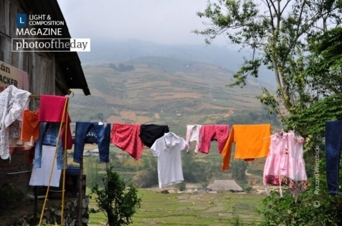 Drying Cloths in Ta Van, by Ryszard Wierzbicki - Travel Photography, Photojournalism, Award Winning Photography, Photography Awards, Photo of the Day