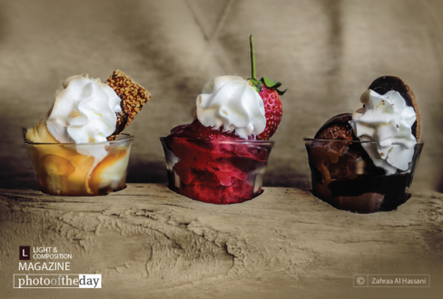Celebrating with Ice Cream, by Zahraa Al Hassani - Food Photography, Photography Award, Photo of the Day, Art Photography, Online Photography Courses
