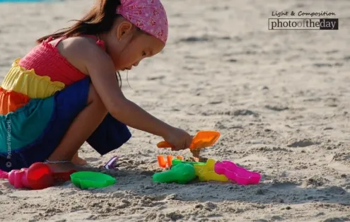 A Little Girl on Kata Beach by Ryszard Wierzbicki